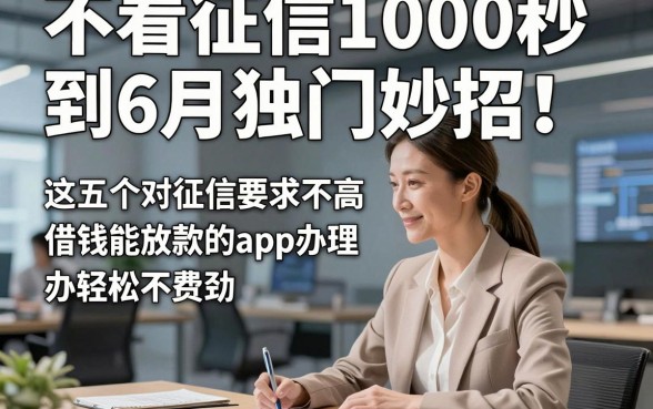 不看征信1000秒到6月独门妙招！这五个对征信要求不高借钱能放款的app办理轻松不费劲