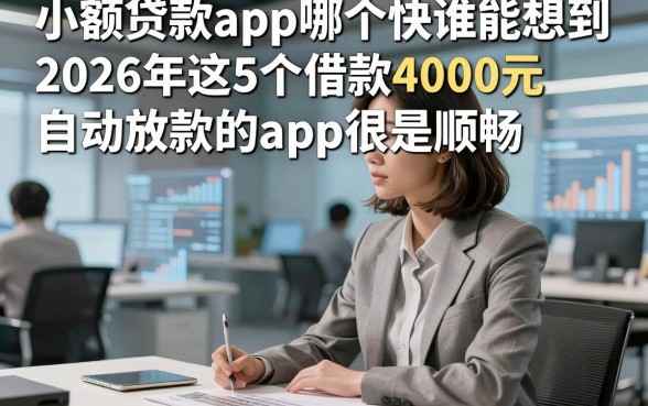 小额贷款app哪个快谁能想到，2026年这5个借款4000元自动放款的app很是顺畅
