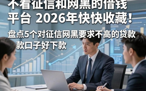 不看征信和网黑的借钱平台2026年快快收藏！盘点5个对征信网黑要求不高的贷款口子好下款