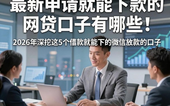 最新申请就能下款的网贷口子有哪些！2026年深挖这5个借款就能下的微信放款的口子