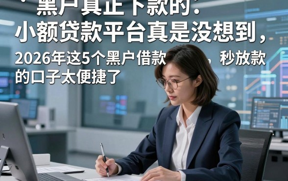 黑户真正下款的小额贷款平台真是没想到，2026年这5个黑户借款秒放款的口子太便捷了
