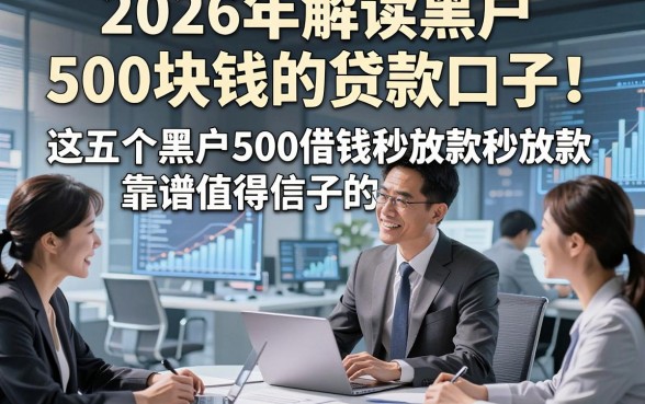 2026年解读黑户500块钱的贷款口子！这五个黑户500借钱秒放款的口子靠谱值得信赖