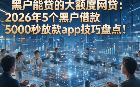 黑户能贷的大额度网贷：2026年5个黑户借款5000秒放款app技巧盘点！