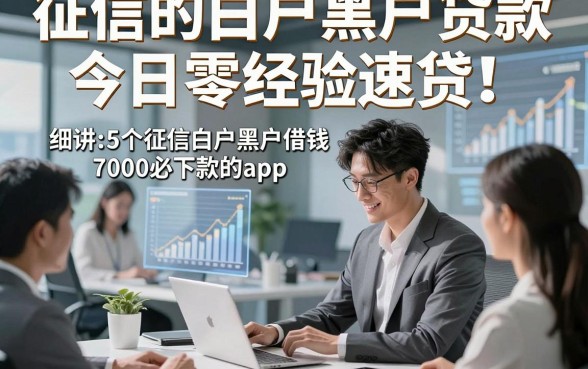征信的白户黑户贷款今日零经验速贷！细讲​5个征信白户黑户借钱7000必下款的app