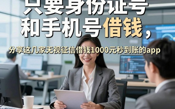 只要身份证号和手机号借钱，同时分享这几家无视征信借钱1000元秒到账的app