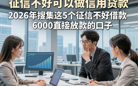 征信不好可以做信用贷款，2026年搜集这5个征信不好借款6000直接放款的口子