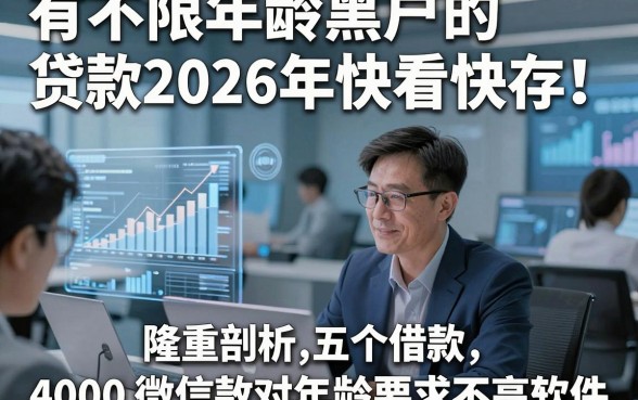 有不限年龄黑户的贷款2026年快看快存！隆重剖析五个借款4000微信放款对年龄要求不高软件
