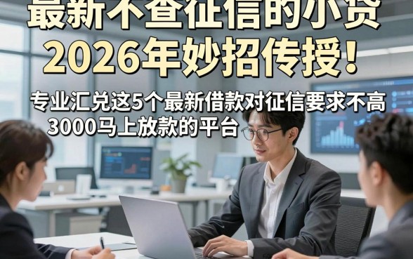 最新不查征信的小贷2026年妙招传授！专业汇总这5个最新借款对征信要求不高3000马上放款的平台