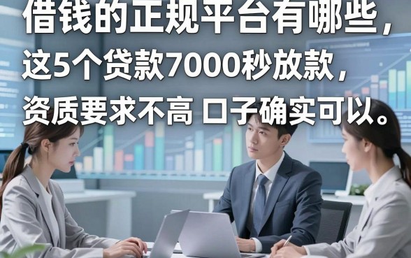 借钱的正规平台有哪些的，这5个贷款7000秒放款对资质要求不高口子确实可以