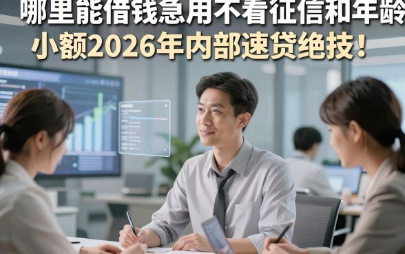 哪里能借钱急用不看征信和年龄小额2026年内部速贷绝技！本篇整合5个小额借款对征信年龄要求不高口子