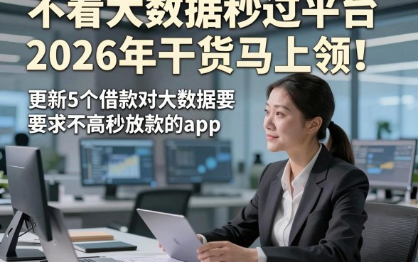不看大数据秒过平台2026年干货马上领！更新5个借款对大数据要求不高秒放款的app