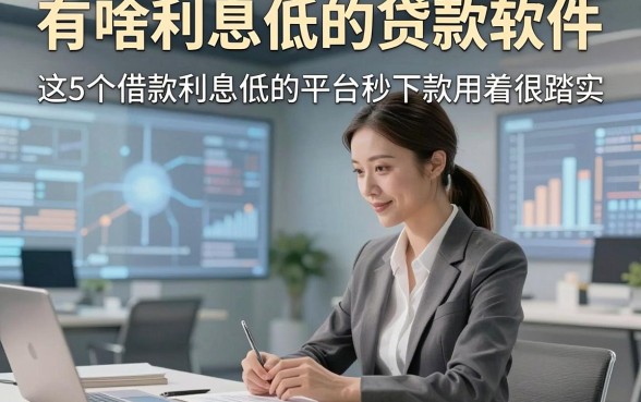 有啥利息低的贷款软件，这5个借款利息低的平台秒下款用着很踏实