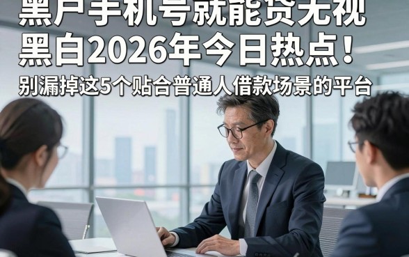 黑户手机号就能贷无视黑白2026年今日热点！别漏掉这5个贴合普通人借款场景的平台