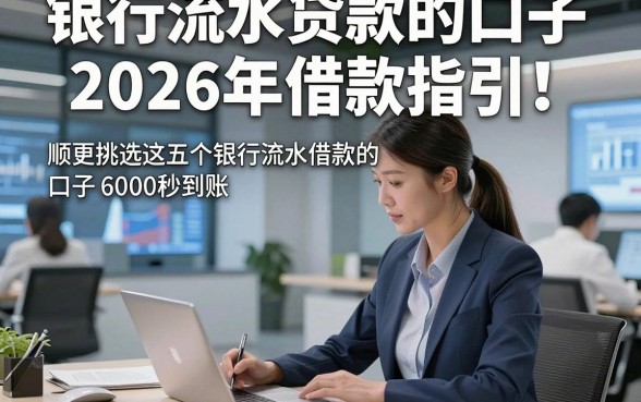 银行流水贷款的口子2026年借款指引！顺便挑选这五个银行流水借款的口子6000秒到账