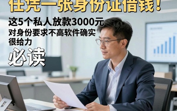 任凭一张身份证借钱！必读​这5个私人放款3000元对身份要求不高软件确实很给力