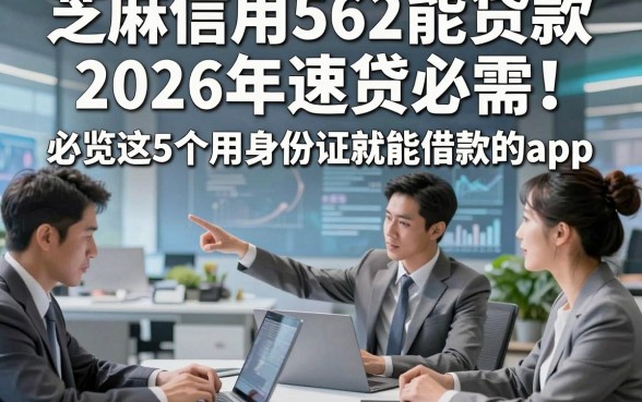 芝麻信用562能贷款2026年速贷必需！必览这5个用身份证就能借款的app