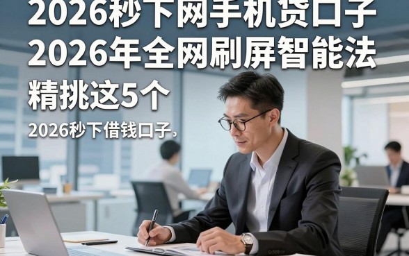 2026秒下网手机贷口子2026年全网刷屏智能法，精挑这5个2026秒下借钱口子