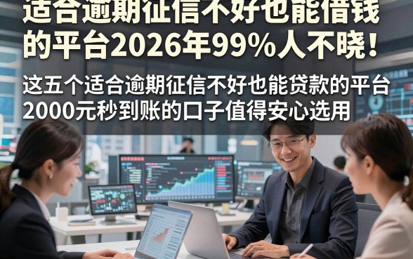 适合逾期征信不好也能借钱的平台2026年99%人不晓！这五个适合逾期征信不好也能贷款的平台2000元秒到账的口子值得安心选用