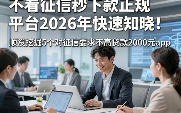 不看征信秒下款正规平台2026年快速知晓！顺便挖掘5个对征信要求不高的贷款2000元app
