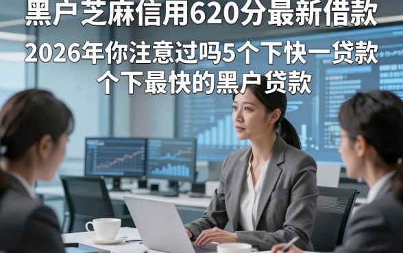 黑户芝麻信用620分最新借款，2026年你注意过吗5个下快最快的黑户贷款