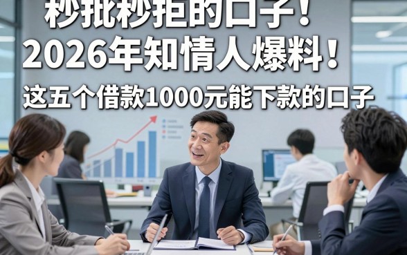 秒批秒拒的口子2026年知情人爆料！优选​这五个借款1000元能下款的口子