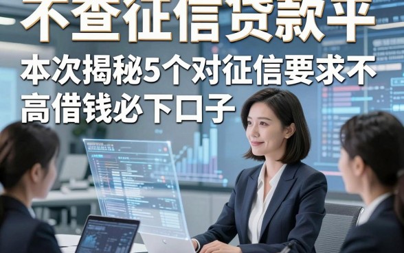 不查征信贷款平，本次揭秘5个对征信要求不高借钱必下口子