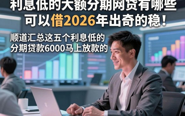 利息低的大额分期网贷有哪些可以借2026年出奇的稳！顺道汇总这五个利息低的分期贷款6000马上放款的平台