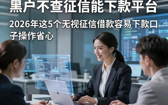 黑户不查征信能下款平台，2026年这5个无视征信借款容易下款口子操作省心