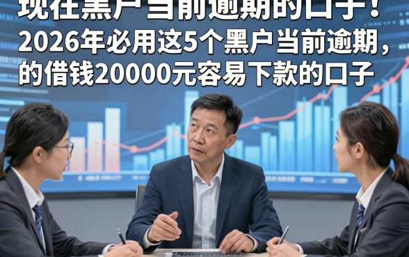 现在黑户当前逾期的口子！2026年必用这5个黑户当前逾期的借钱20000元容易下款的口子