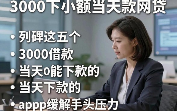 3000下小额当天款网贷，列举这五个3000借款当天能下款的app能缓解手头压力