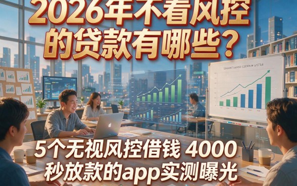 2026年不看风控的贷款有哪些？5个无视风控借钱4000秒放款的app实测曝光
